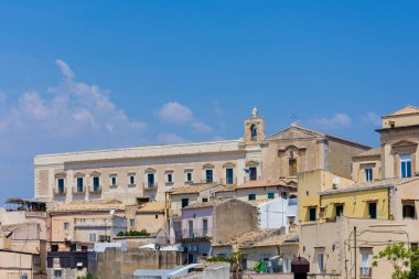Sicilya 'daki Noto' nun çatılarının panoramik görüntüsü