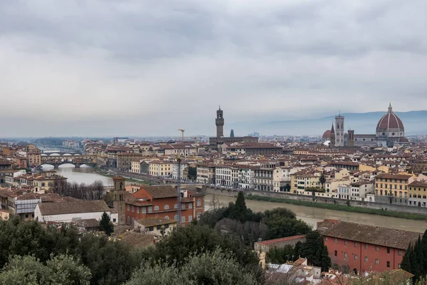 Piazzale Michelangelo Talya Dan Floransa Nın Panoramik Manzarası — Stok fotoğraf