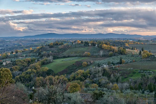 Toskanische Panoramen Von San Gimignano Italien — Stockfoto