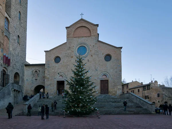 San Gimignano Itália 2017 Dezembro Igreja Colegiada Santa Maria Assunta — Fotografia de Stock