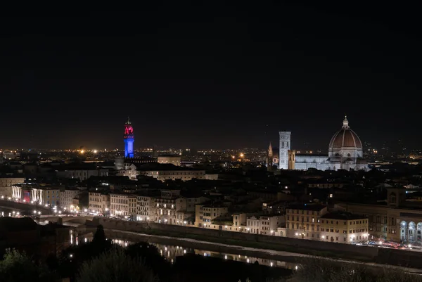 Vista Notturna Panoramica Firenze Piazzale Michelangelo — Foto Stock