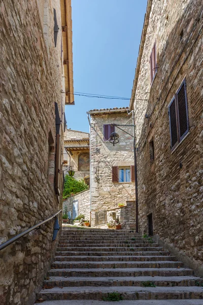 Rua Pitoresca Assisi Umbria Italia — Fotografia de Stock