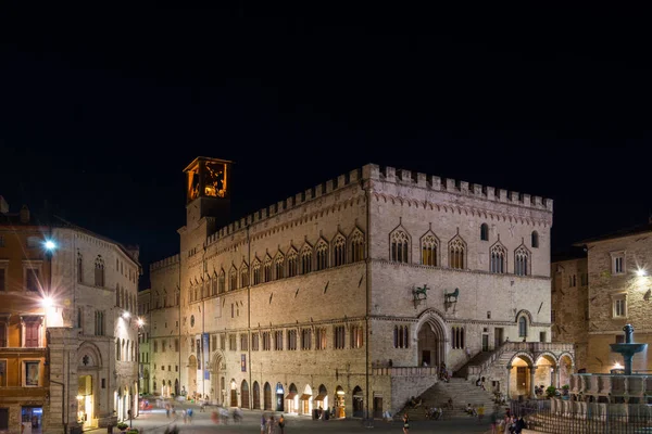 Perugia Itália Agosto 2017 Centro Histórico Perugia Noite Itália — Fotografia de Stock