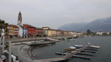 Ascona 'da rüzgarlı bir kış günü