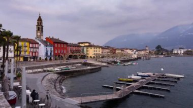 Ascona 'da rüzgarlı bir kış günü