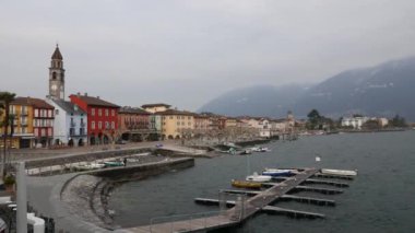 Ascona 'da rüzgarlı bir kış günü