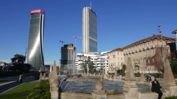 Cidade Vida Complexo Torri Milan Lugar Edifícios Modernos Condomínios Milão — Vídeo de Stock