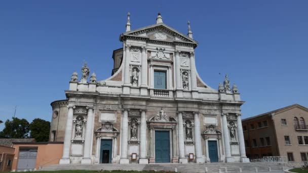 Bazylika Santa Maria Porto Bogatą Fasadą Xviii Wieku Rawennie Włochy — Wideo stockowe