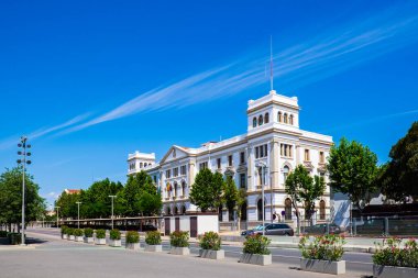 Valencia liman binası La Marina de Valencia bölgesinde, İspanya