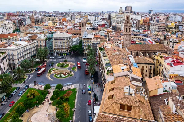 Panoramisch Uitzicht Stad Valencia Vanaf Toren Van Kathedraal Van Valencia — Stockfoto