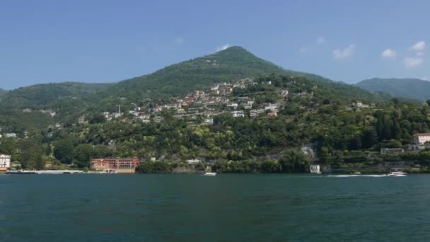 Case Ville Sul Lago Como Viste Dal Traghetto Italia — Video Stock