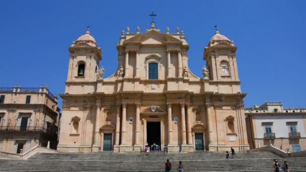 Catedral Barroca Noto Sicilia Italia — Vídeos de Stock
