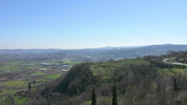 Vista Panorámica Montecchio Maggiore Vista Desde Torre Romeo Véneto — Vídeos de Stock