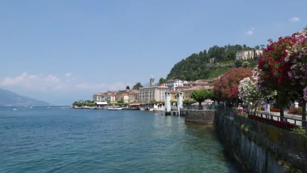 Beautiful Lake Como Panorama Bellagio Town North Italy Lombardy — Stock Video