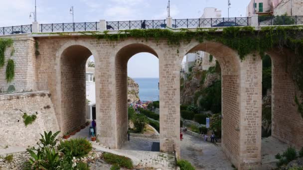 Polignano Mare Deki Eski Güzel Köprü — Stok video