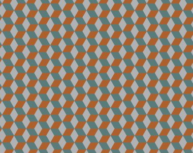 Kusursuz Küp Deseni. 3d vektör geometrik duvar kağıdı, küp desenli arka plan. Optik yanılsama. Modern Grafik Tasarımı.