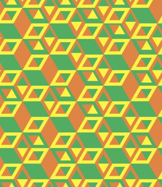 Soyut küp deseni, tamamen pürüzsüz. 3d vektör geometrik duvar kağıdı, küp desenli arkaplan. Modern Grafik Tasarımı. Optik yanılsama