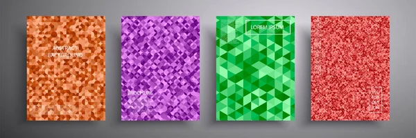 Абстрактная векторная иллюстрация. Разноцветная мозаичная обложка. Будущий геометрический дизайн. Коллекция шаблонов брошюр, плакатов, баннеров, листовок и открыток. — стоковый вектор