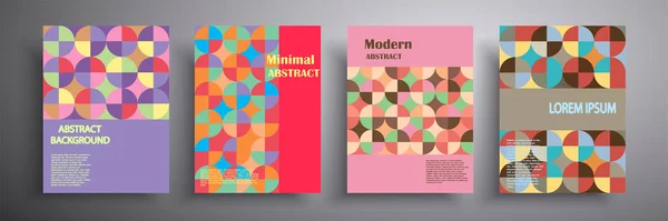 Çember grafik geometrik elementlerle kaplamaların soyut vektör illüstrasyonu. Broşürler, kapaklar, defterler, afişler, dergiler ve el ilanları için şablon, modern web sitesi şablonu tasarımı.