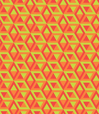 Kusursuz Küp Deseni. 3d turuncu vektör geometrik duvar kağıdı, küp desenli arka plan. Optik yanılsama. Modern Grafik Tasarımı