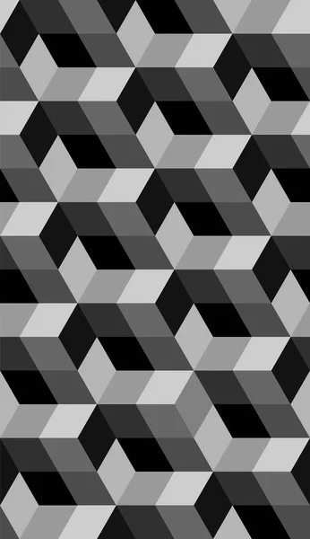 Kubisk Sømløs Geometrisk Isometrisk Mønster Abstrakt Vektorterning Moderne Sort Grå – Stock-vektor