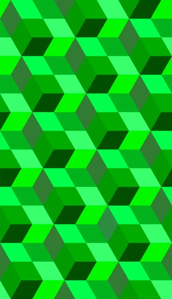 Yeşil vektörsüz geometrik küp desenli arka plan. Soyut sonsuz gelecekçi ambalaj arkaplanı. Modern grafik tasarımı.