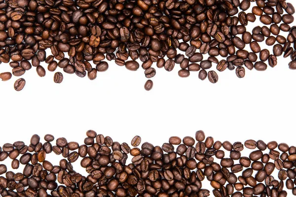 Gebratene Kaffeekörner Hintergrund Hohe Qualität Mit Platz Für Text — Stockfoto