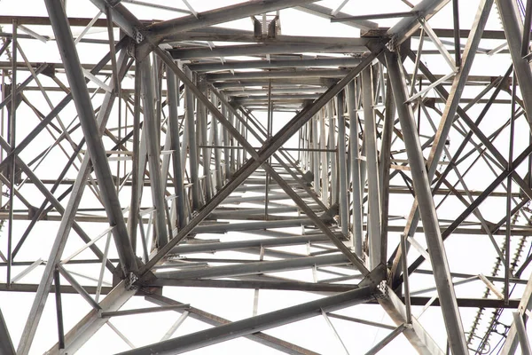 Zaterdag Hoogspanning Hoogspanning Elektriciteitspalen — Stockfoto