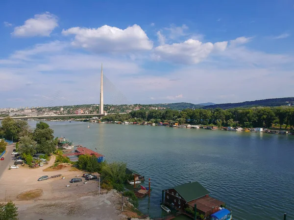 Sırbistan Belgrad Kentindeki Ada Köprüsü Manzarası — Stok fotoğraf