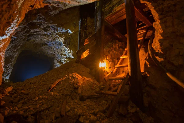 Túnel Abandonado Mina Cobre Serbia — Foto de Stock