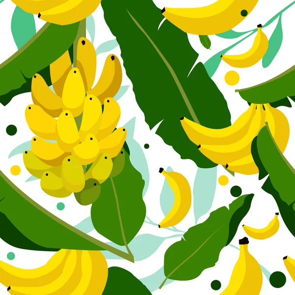Modèle Sans Couture Couleur Fruits Exotiques Avec Des Bananes Des — Image vectorielle