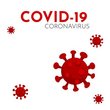 Coronavirus posteri ya da afiş şablonu. Tıbbi tasarım için covid-19 bakterili vektör çizimi. Coronavirus salgını etkili koruma konsepti. Solunum zatürresi hastalığı. Sağlık hizmeti konsepti vektörü.