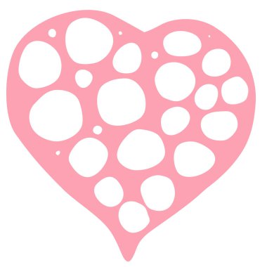 Sevgililer Günü için güzel bir kalp. Peynir sevgisi. Delikli kalp. Elle çizilmiş karalama çizimi