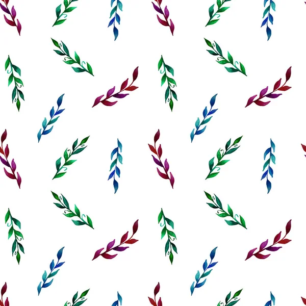 Seamless Decorative Pattern Watercolor Multicolored Twigs Background Watercolor Twigs Decorating — Stock Photo, Image