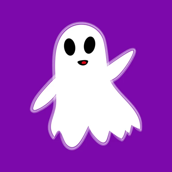 Χαρούμενο Φάντασμα Επίπεδη Απεικόνιση Σχεδιασμός Στοιχείων Για Halloween — Διανυσματικό Αρχείο