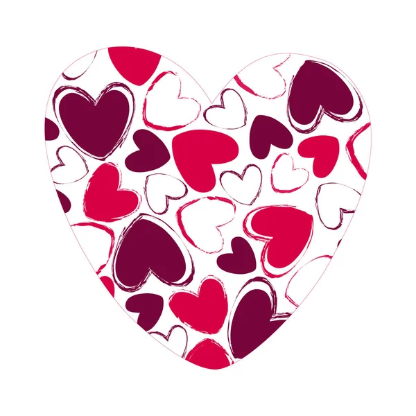 Μια Καρδιά Που Περιέχει Άλλες Καρδιές Γεμάτες Και Κούφια Όμορφο — Διανυσματικό Αρχείο