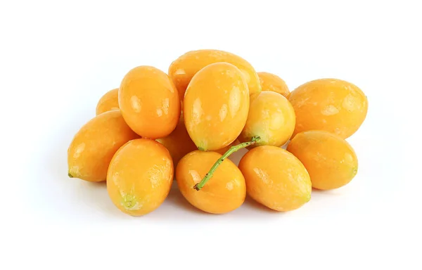 Maprang Ovoce Mariánská Švestka Švestkové Mango Izolované Bílém Pozadí Výstřižkovou — Stock fotografie