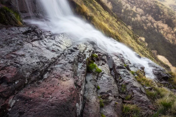 Perspectiva Baja Larga Exposición Composición Cerca Cascada Salto Del Monje — Foto de Stock