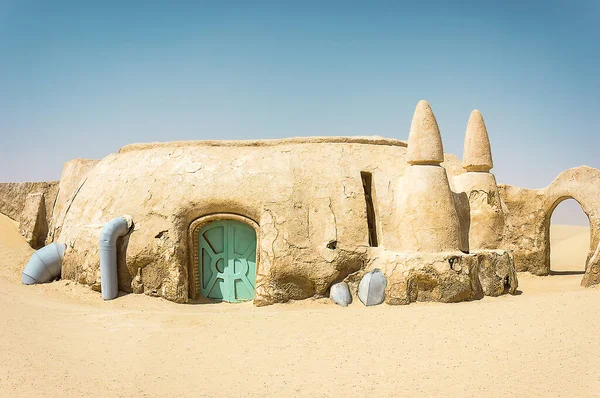 Iconic village used as famous Star Wars movie set in Sahara desert in Tunisia
