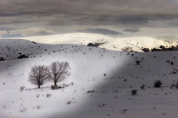 Tierras Altas Salvajes Remotas Frías Vieja Montaña Cubiertas Nieve Dos —  Fotos de Stock