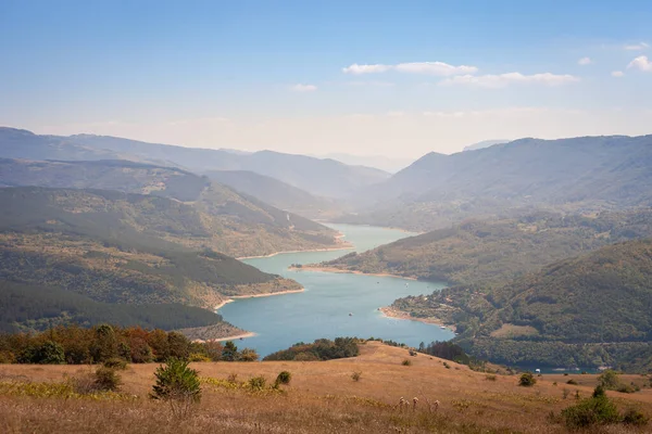 Vista Incrível Miradouro Smilovica Montanha Velha Lago Zavoj Sinuoso Cheio — Fotografia de Stock