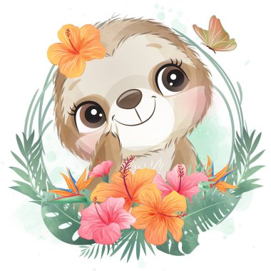 Girl Sloth SVG Cute Kawaii Sleepy Sloth Cut Files Vector Files Cutting Machine dxf eps jpg pdf Instant Download Baby Animals PNG Clipart