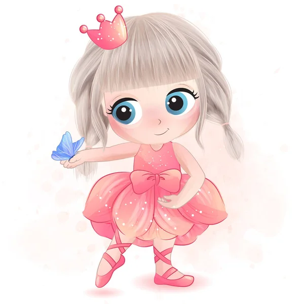 Милая Маленькая Девочка Балериной — стоковый вектор