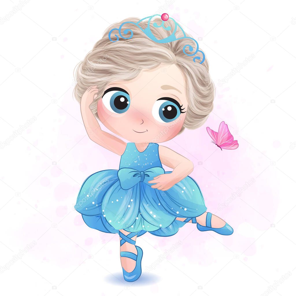 Cute little girl with ballerina