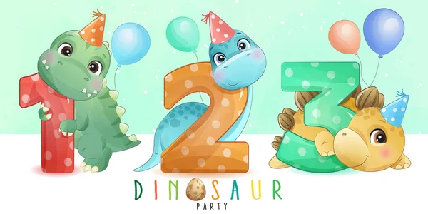 Numaralandırma koleksiyonu olan şirin bir dinozor.