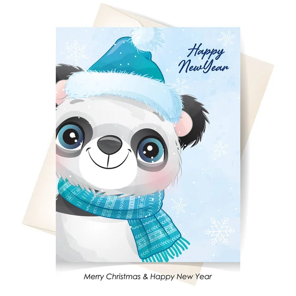 Suluboya resimli şirin bir karalama pandası.