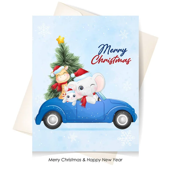 Suluboya resimli şirin bir karalama hayvanı.