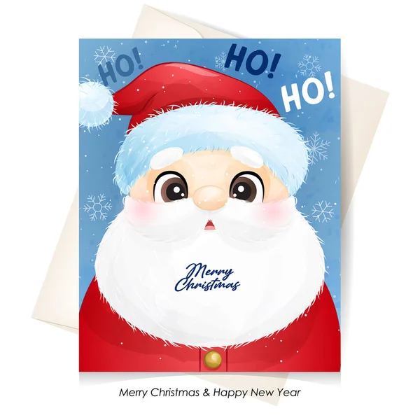 Suluboya resimli şirin Noel Baba Noel Baba.