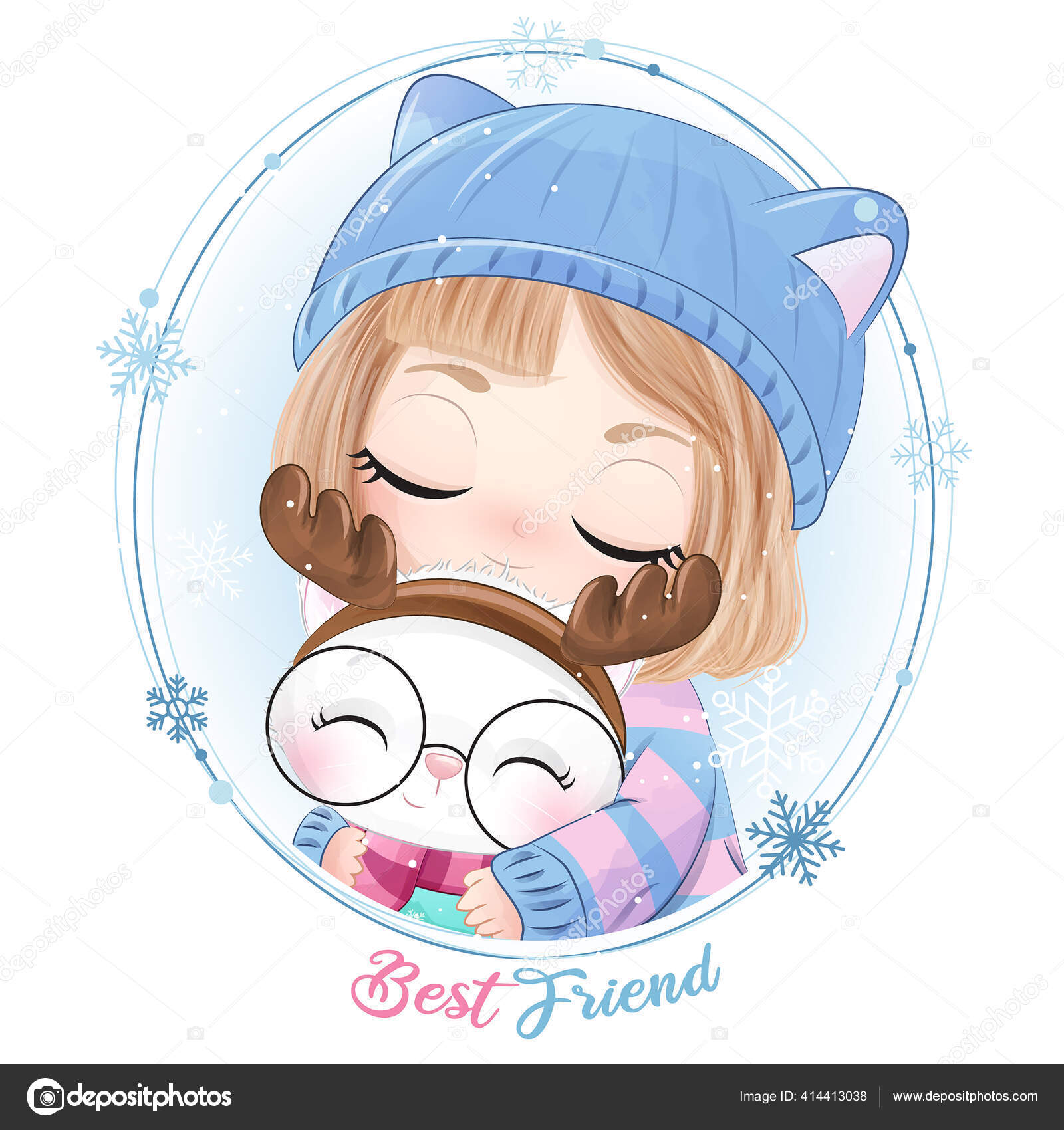 手は水彩イラストでかわいい女の子を描きました ストックベクター C Trendysense 手は水彩イラストでかわいい女の子を描きました ストックベクター C Trendysense