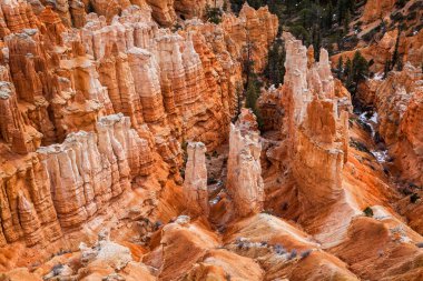 Üst Hoodoos Closeup Bryce Canyon Milli Parkı'nda Utah, ABD görünümünü
